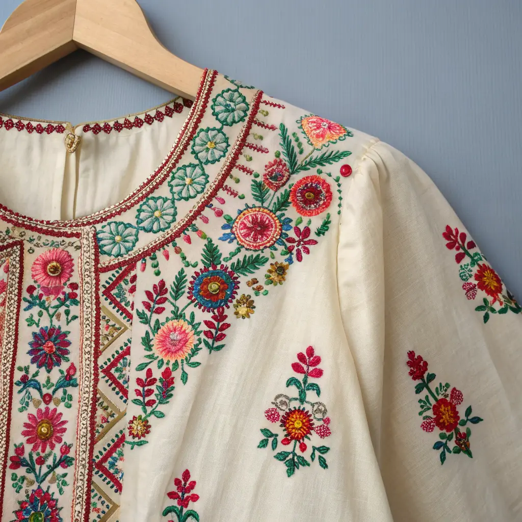 South American Embroidered Blouse